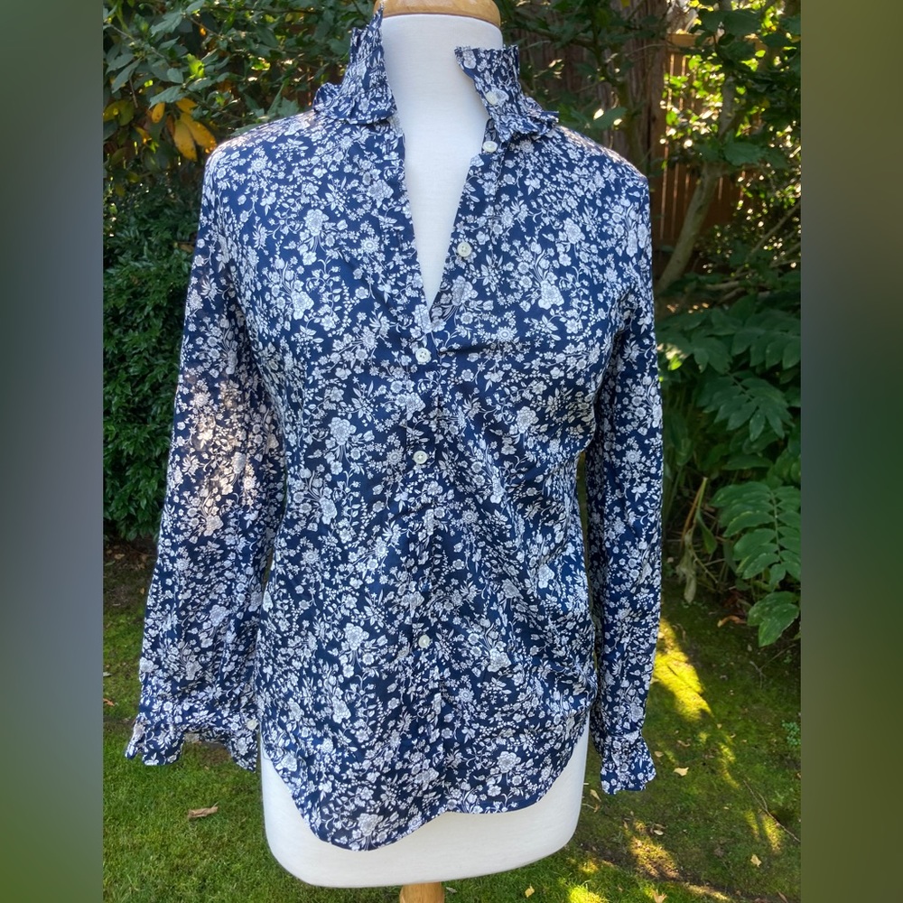 Designer Liberty patterned button down shirt